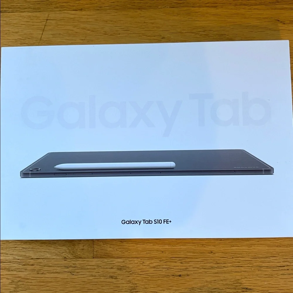 Samsung Galaxy Tab S10 FE+ in Gray with White Stylus